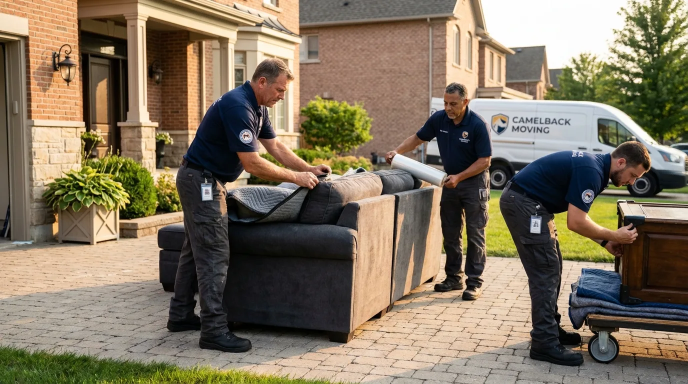 Large estate moving crew wrapping furniture in Moody, AL